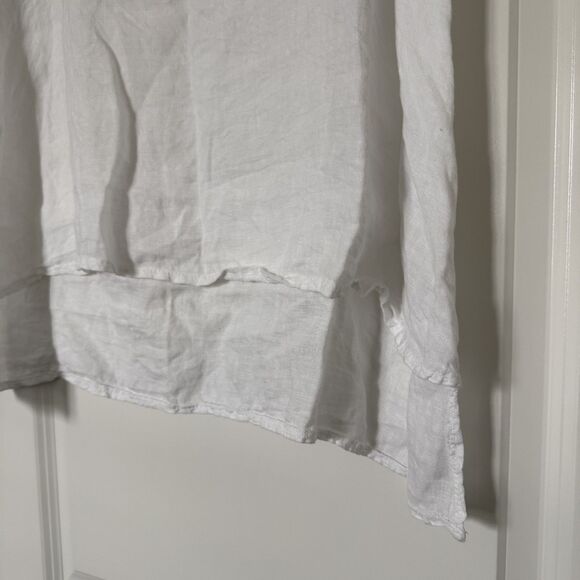 Gigi Moda 100% linen white tank top summer spring Large - Picture 5 of 15